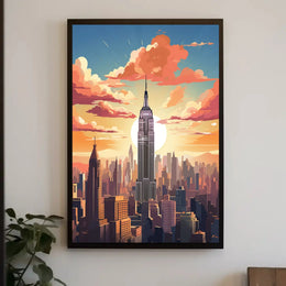 New York City Skyline Illustration Travel Poster PosterGoat