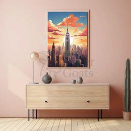 New York City Skyline Illustration Travel Poster PosterGoat
