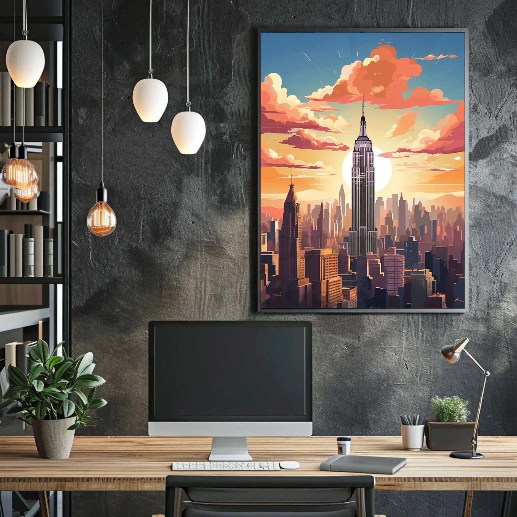 New York City Skyline Illustration Travel Poster PosterGoat