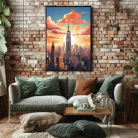 New York City Skyline Illustration Travel Poster PosterGoat