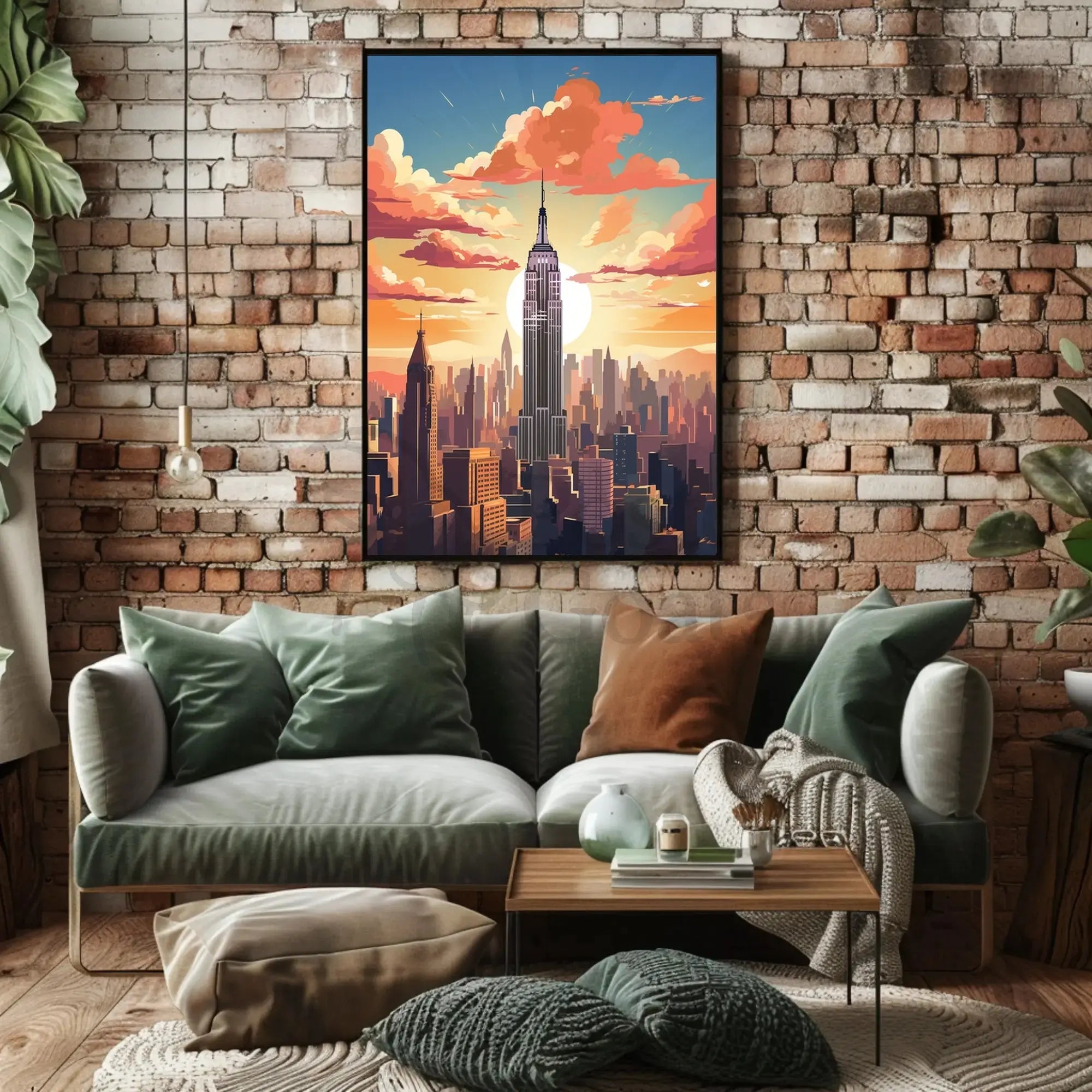 New York City Skyline Illustration Travel Poster PosterGoat