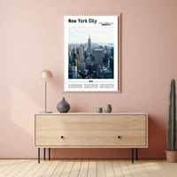 New York City Skyline Travel Poster PosterGoat