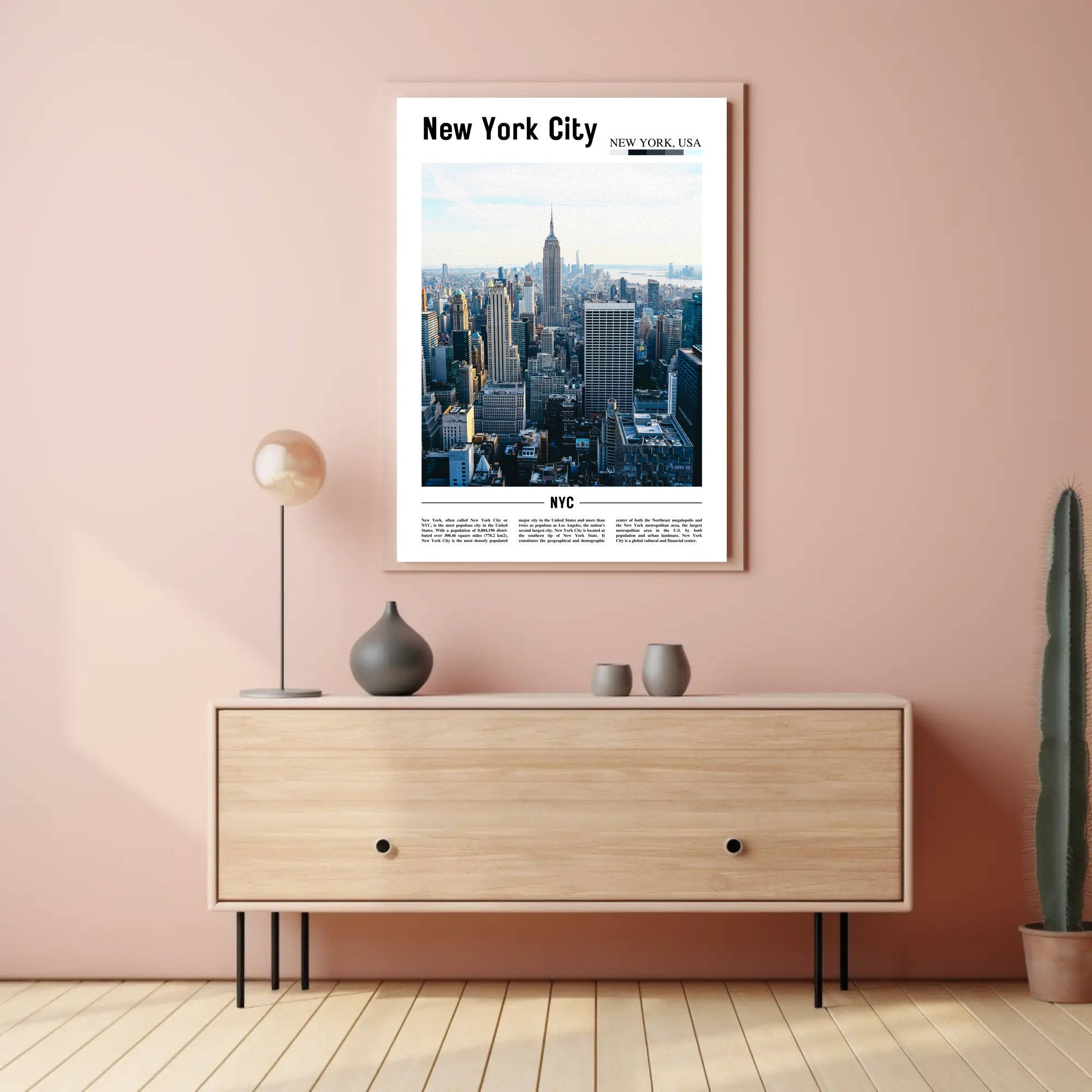 New York City Skyline Travel Poster PosterGoat