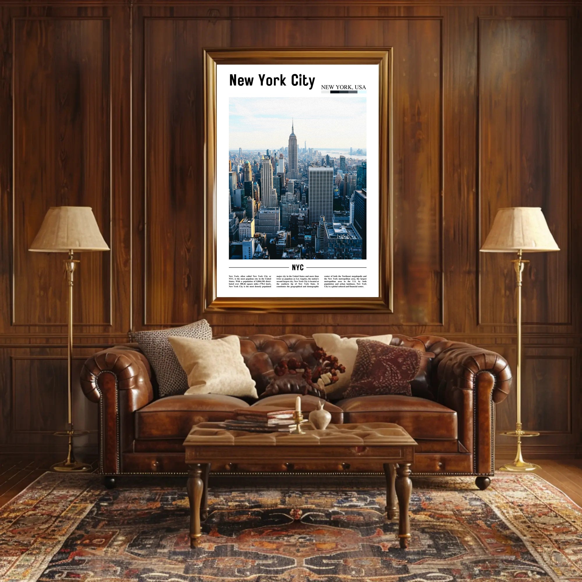 New York City Skyline Travel Poster PosterGoat