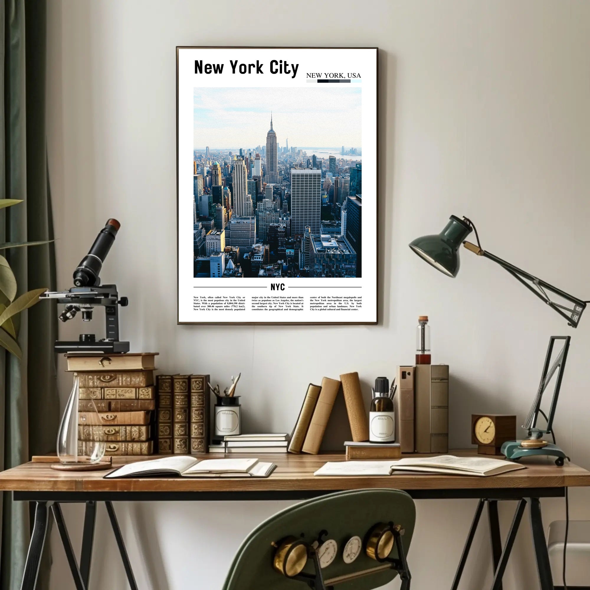 New York City Skyline Travel Poster PosterGoat