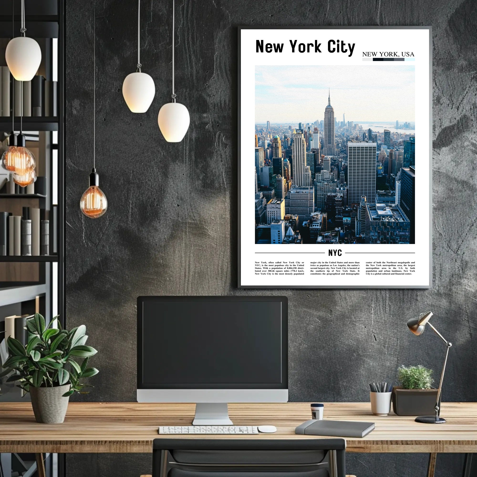 New York City Skyline Travel Poster PosterGoat