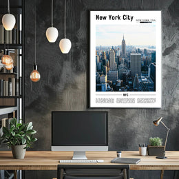 New York City Skyline Travel Poster PosterGoat