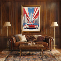 New York City Skyline: Retro Americana Urban or Cityscape Poster PosterGoat