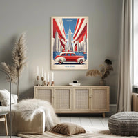 New York City Skyline: Retro Americana Urban or Cityscape Poster PosterGoat