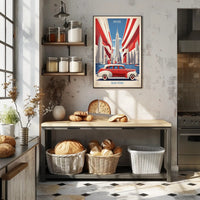 New York City Skyline: Retro Americana Urban or Cityscape Poster PosterGoat