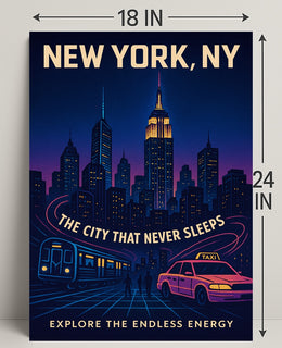 New York City The City That Never Sleeps Poster PosterGoat