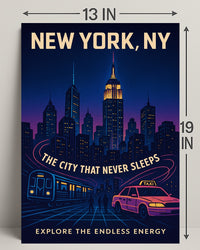 New York City The City That Never Sleeps Poster PosterGoat
