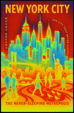 New York City The Never-Sleeping Poster PosterGoat