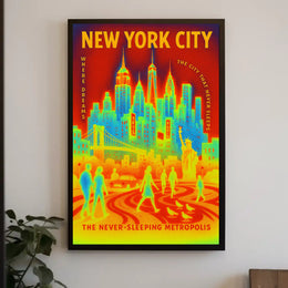 New York City The Never-Sleeping Poster PosterGoat