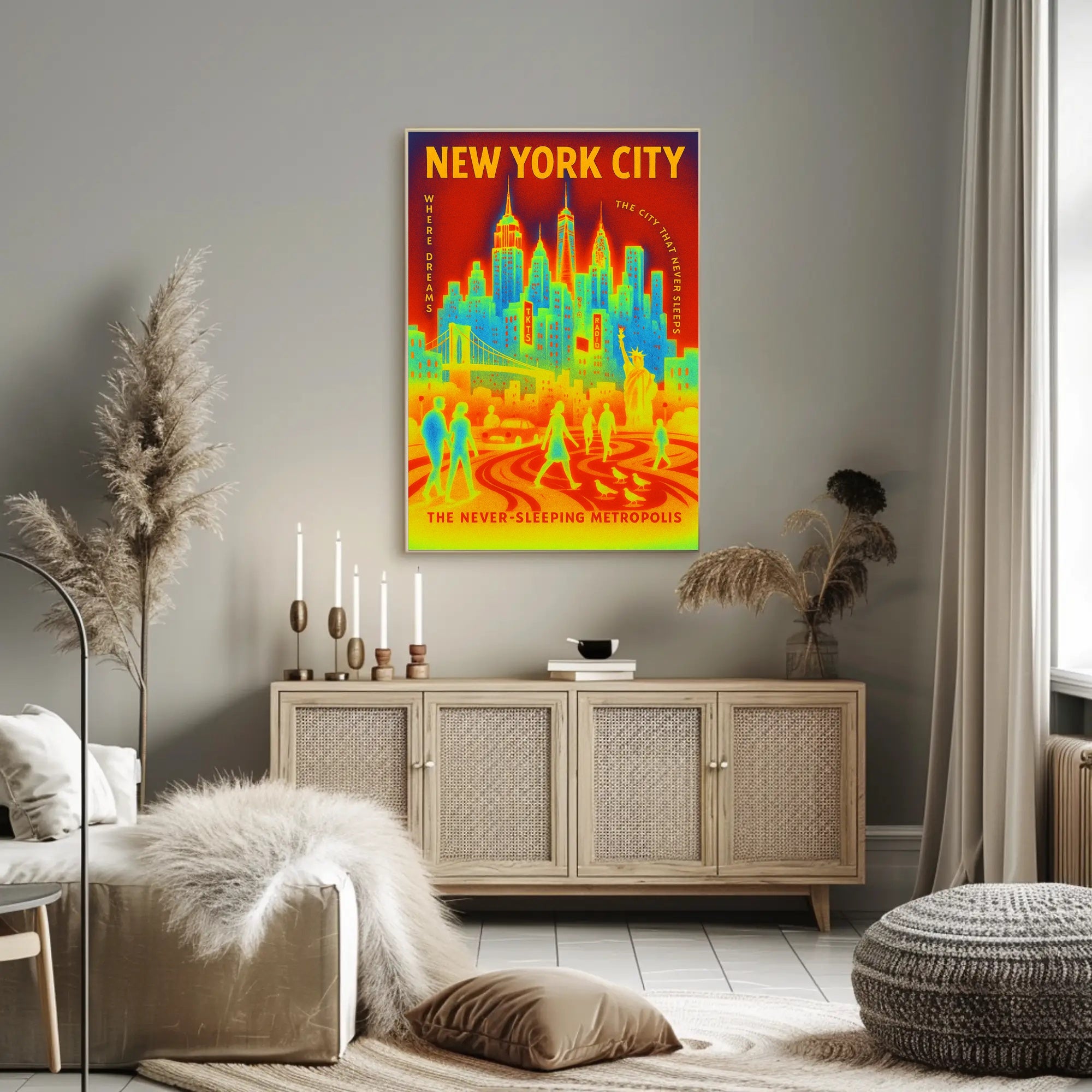 New York City The Never-Sleeping Poster PosterGoat
