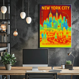 New York City The Never-Sleeping Poster PosterGoat