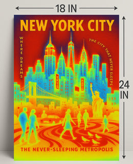 New York City The Never-Sleeping Poster PosterGoat