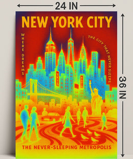 New York City The Never-Sleeping Poster PosterGoat