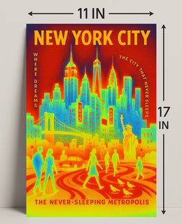 New York City The Never-Sleeping Poster PosterGoat