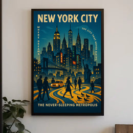 New York City The Never-Sleeping Poster PosterGoat