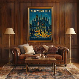 New York City The Never-Sleeping Poster PosterGoat