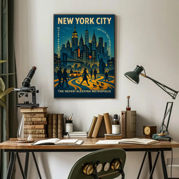 New York City The Never-Sleeping Poster PosterGoat