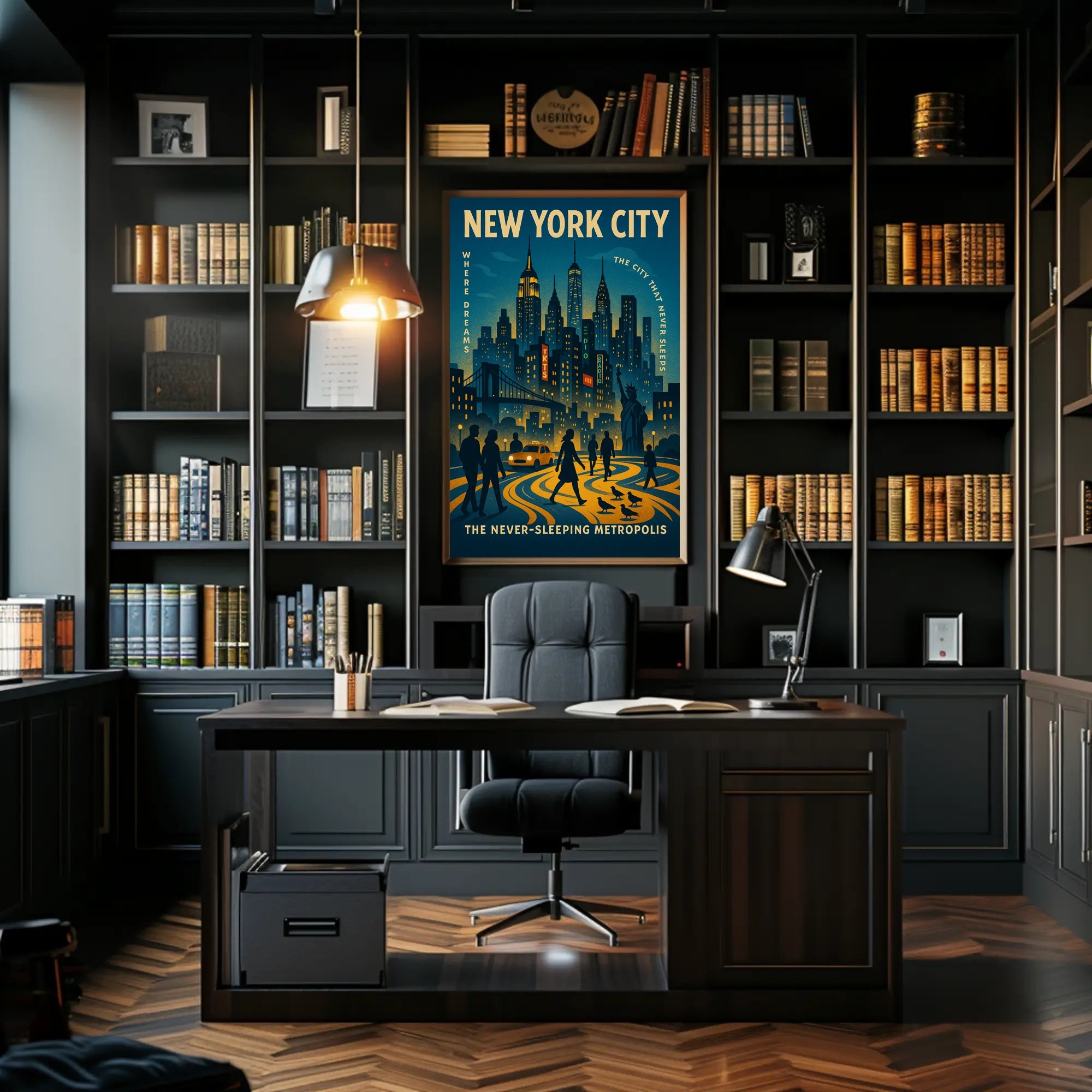 New York City The Never-Sleeping Poster PosterGoat