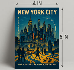 New York City The Never-Sleeping Poster PosterGoat