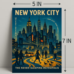 New York City The Never-Sleeping Poster PosterGoat
