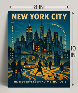 New York City The Never-Sleeping Poster PosterGoat
