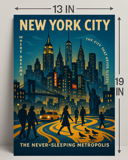 New York City The Never-Sleeping Poster PosterGoat