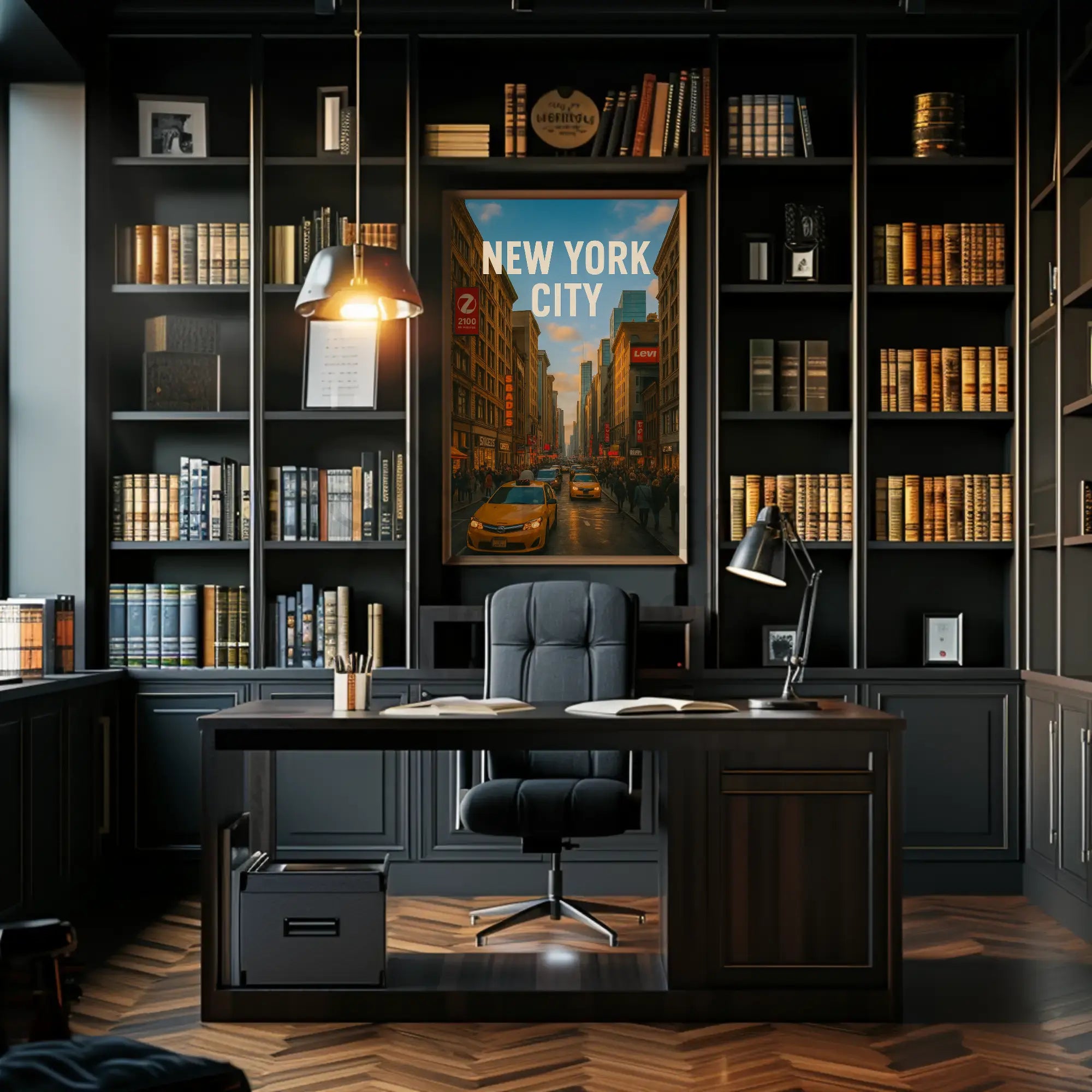 New York City Vibrant Urban Scene Travel Poster PosterGoat