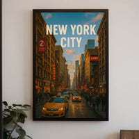 New York City Vibrant Urban Scene Travel Poster PosterGoat