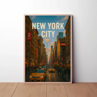 New York City Vibrant Urban Scene Travel Poster PosterGoat