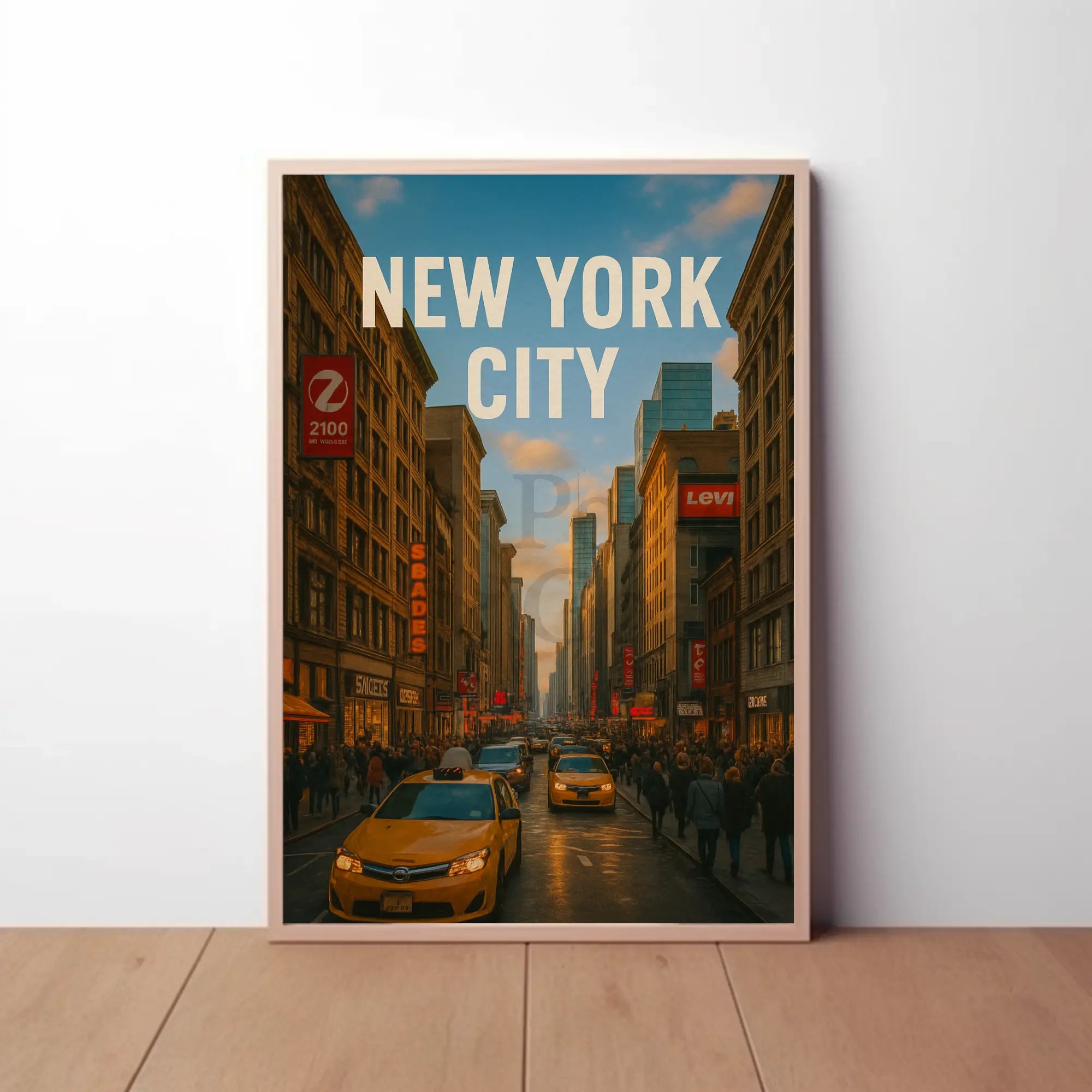New York City Vibrant Urban Scene Travel Poster PosterGoat
