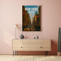 New York City Vibrant Urban Scene Travel Poster PosterGoat