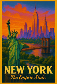 New York City Vintage Travel Poster PosterGoat