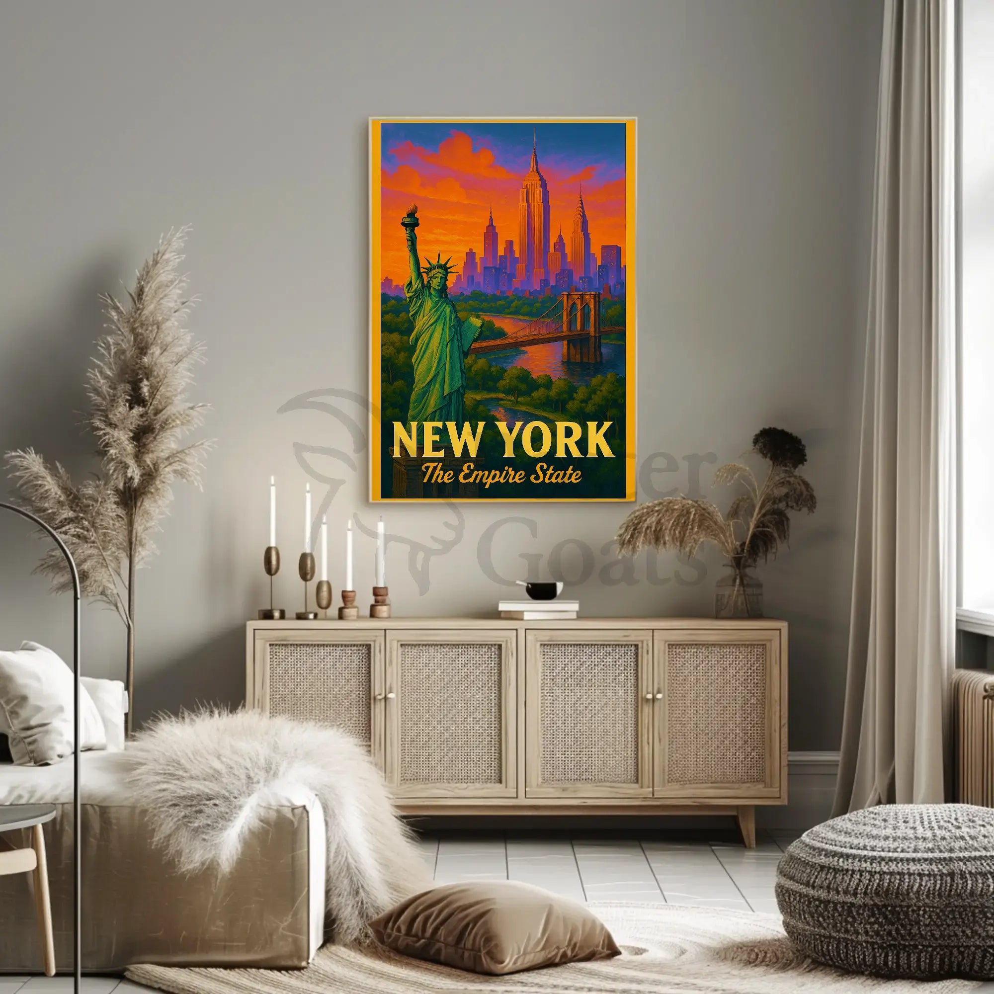 New York City Vintage Travel Poster PosterGoat