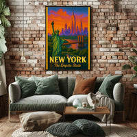 New York City Vintage Travel Poster PosterGoat