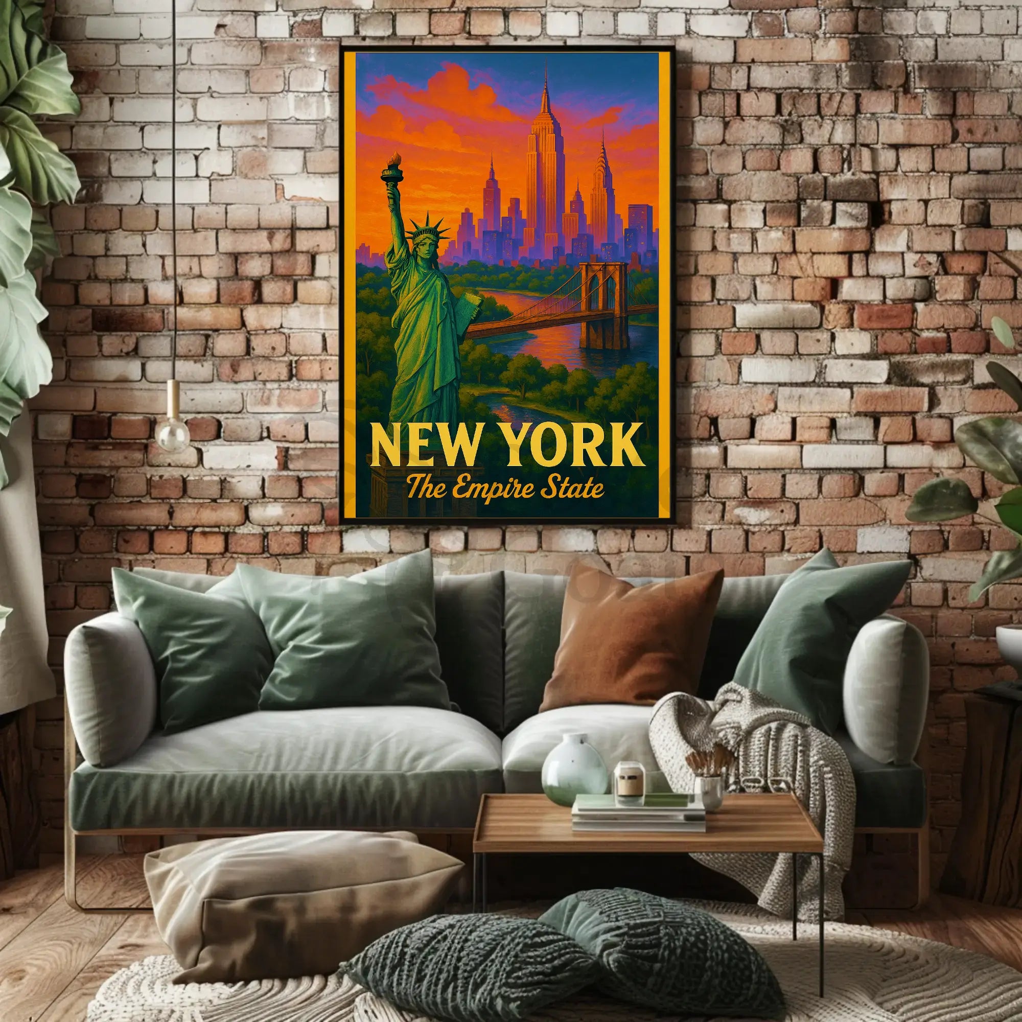 New York City Vintage Travel Poster PosterGoat