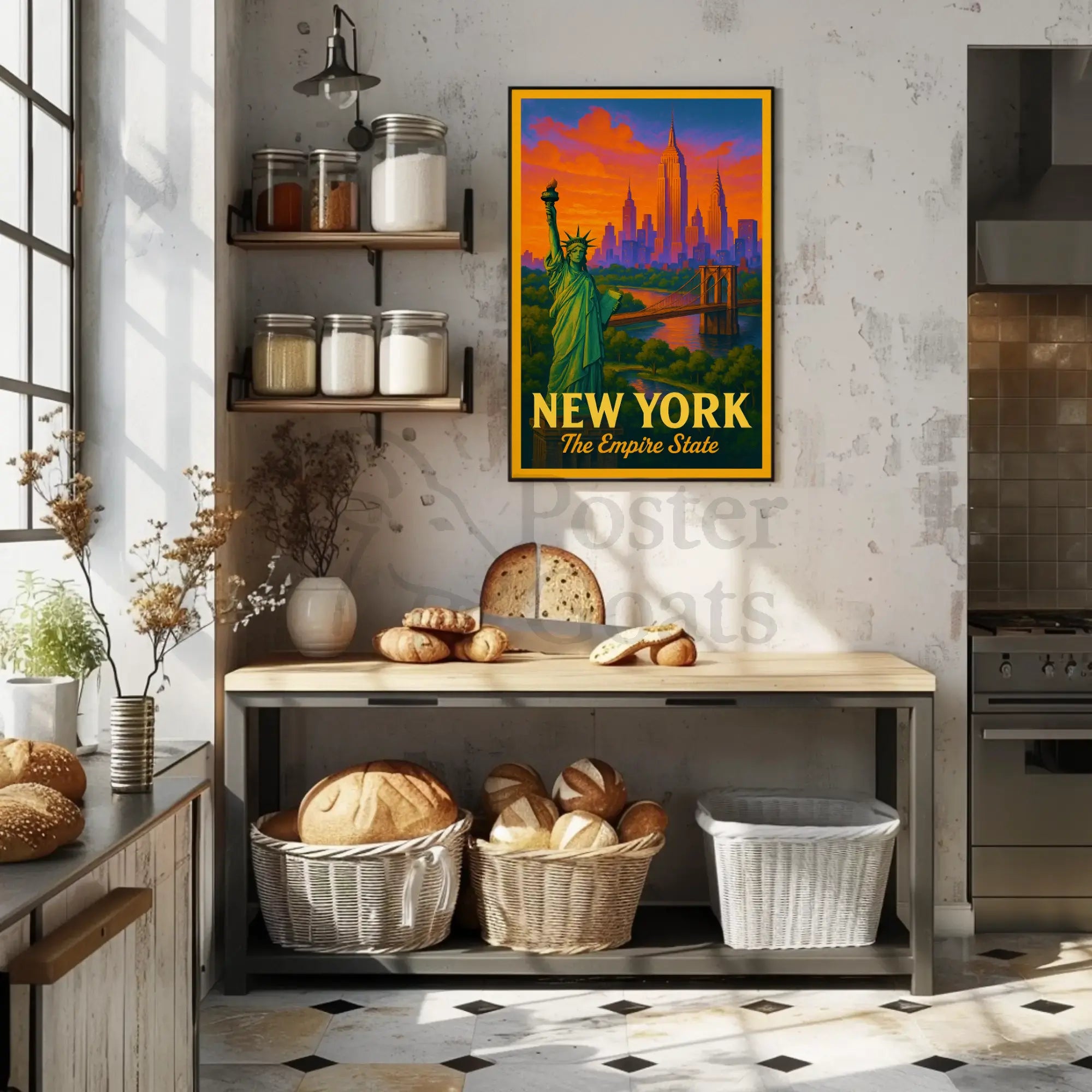 New York City Vintage Travel Poster PosterGoat