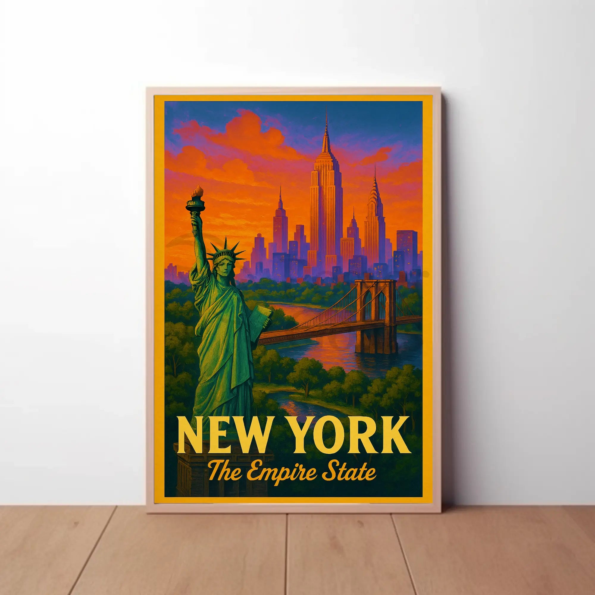 New York City Vintage Travel Poster PosterGoat