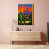 New York City Vintage Travel Poster PosterGoat