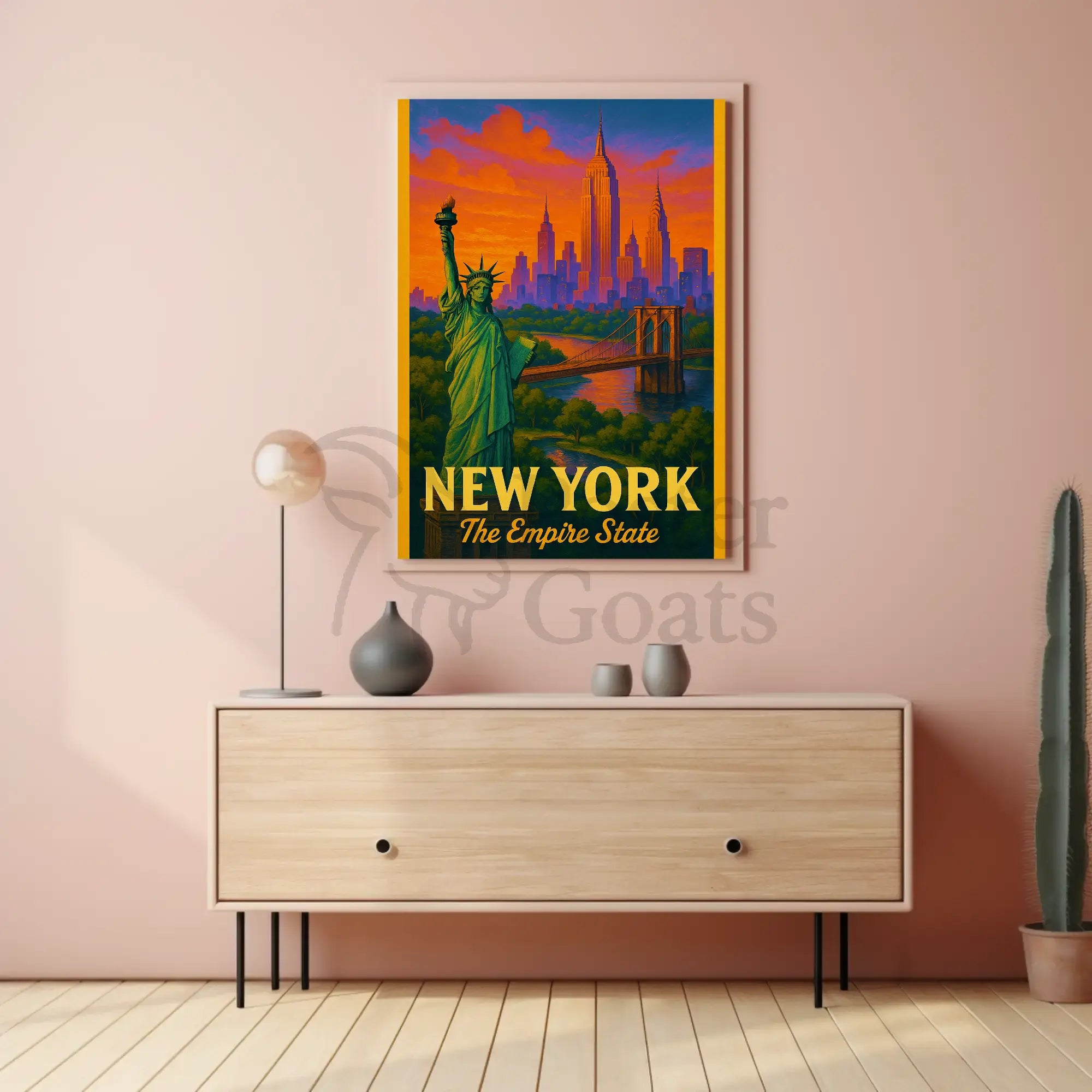 New York City Vintage Travel Poster PosterGoat
