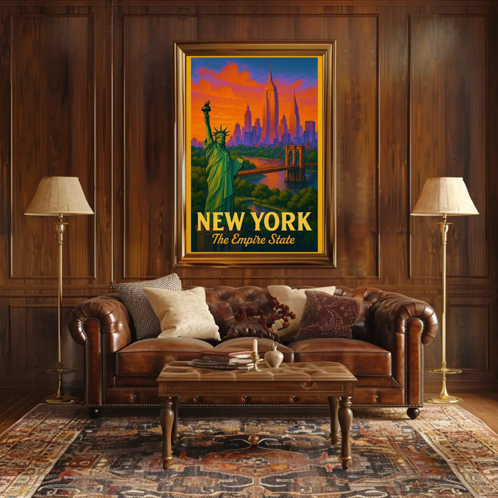 New York City Vintage Travel Poster PosterGoat