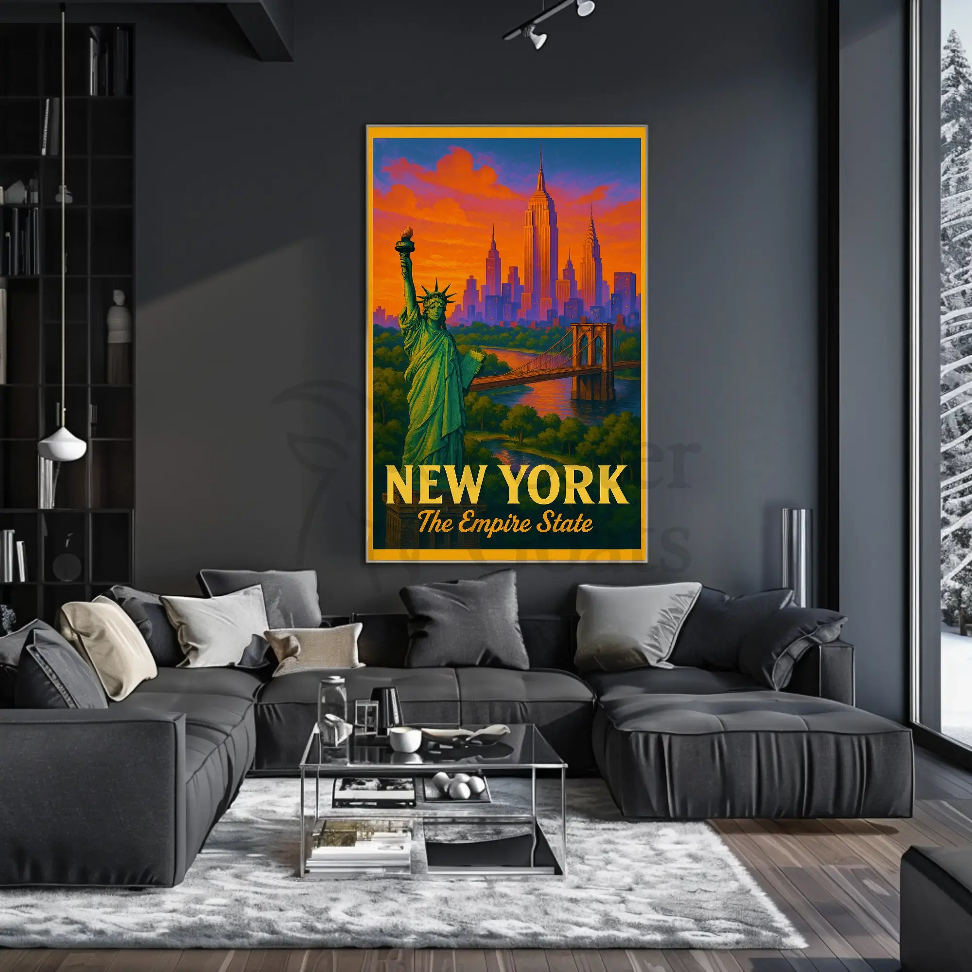 New York City Vintage Travel Poster PosterGoat