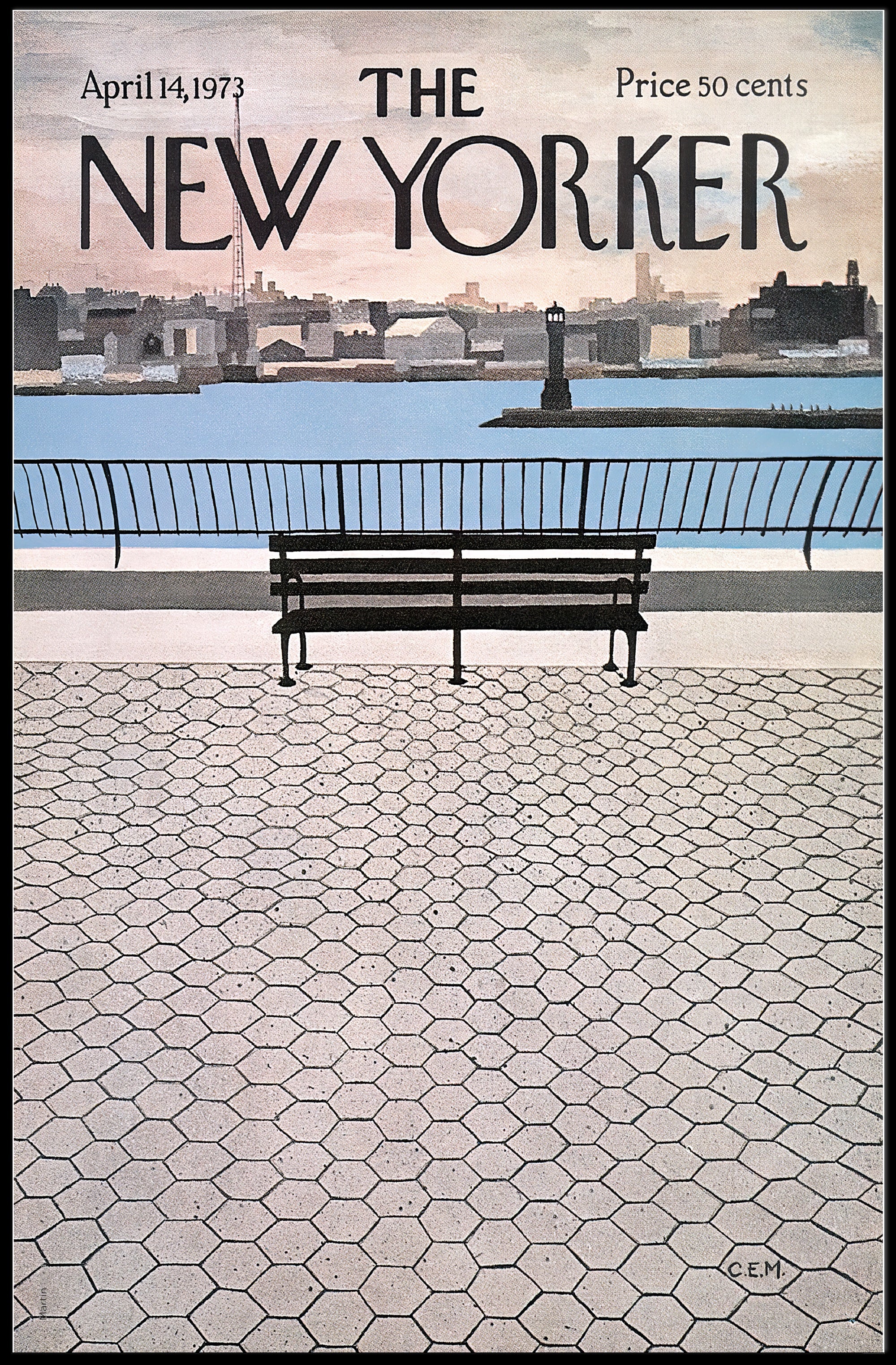 New York City Waterfront View, Travel Poster PosterGoat