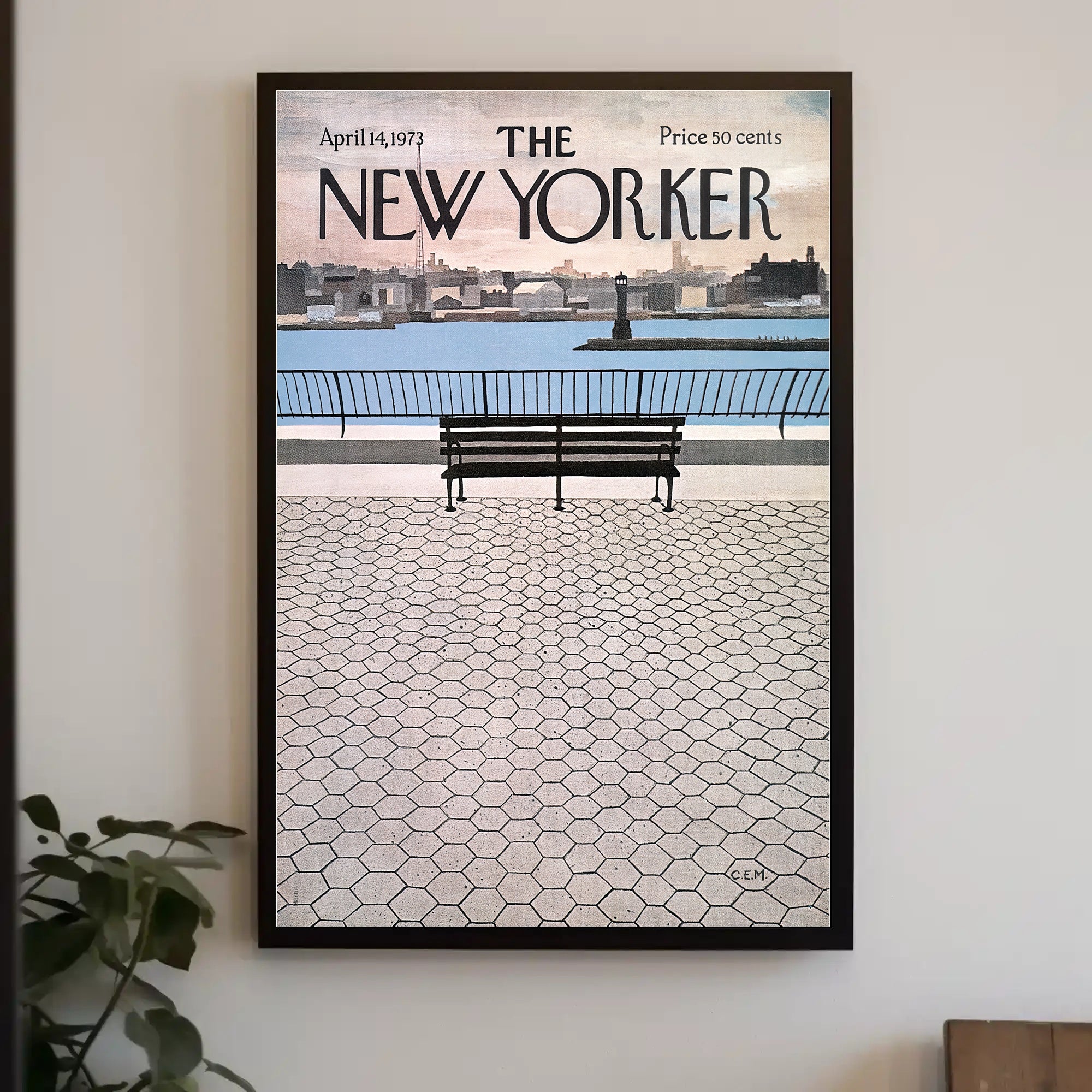 New York City Waterfront View, Travel Poster PosterGoat