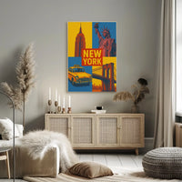 New York Icons Retro Travel Poster PosterGoat