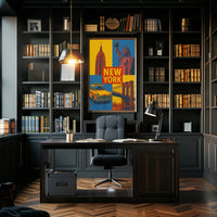 New York Icons Retro Travel Poster PosterGoat